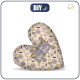 DECORATIVE PILLOW HEART - Liebe Großeltern / FLOWERS pat. 8 (gold)