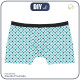 MEN'S BOXER SHORTS - ROSETTES / light blue-dark blue