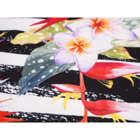 FLOWERS ON THE ZEBRA - swimsuit lycra