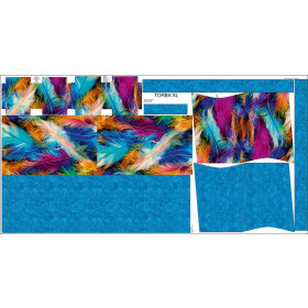 XL bag with in-bag pouch 2 in 1 - NEON FEATHERS - sewing set