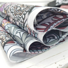 STAINED GLASS / aqua - Waterproof woven fabric