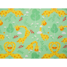 GIRAFFES / pistachio - Viscose jersey WE210