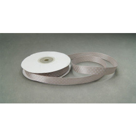 Satin Polka dot Ribbon width 12 mm BEIGE