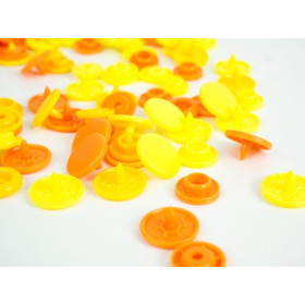 Color Snaps PRYM Love, plastic fasteners 12,4 mm - 30 sets - lemon / canary yellow / apricot