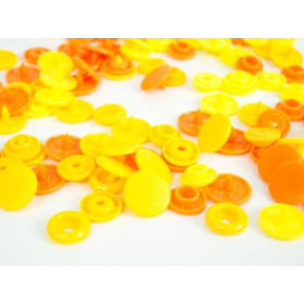 Color Snaps PRYM Love, plastic fasteners 12,4 mm - 30 sets - lemon / canary yellow / apricot