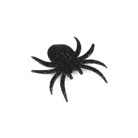 Glitter iron-on spider - black