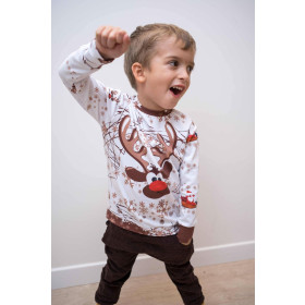 REINDEER / brown - panoramic panel looped knit 