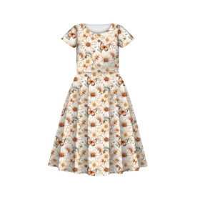 Butterfly & Flowers wz.4 - Cotton woven fabric