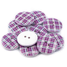 Wooden STRIPES Button - VIOLET