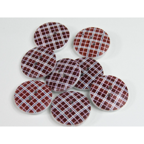 Wooden STRIPES Button - BROWN