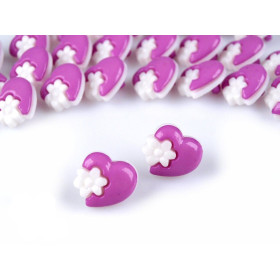 Kids button Heart Purple