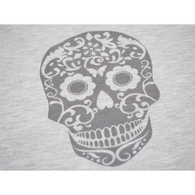 SKULL (ETNO) "M" / melange light grey - panel, looped knit PE240