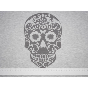 SKULL (ETNO) "M" / melange light grey - panel, looped knit PE240