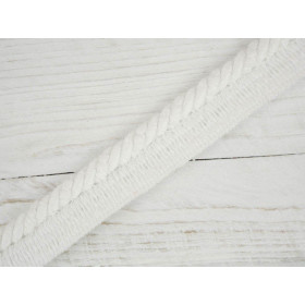 decorative cotton flanged cord - white