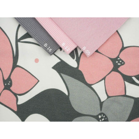 FLORAL PANEL (XL) / grey-pink - panel Viscose jersey WE210