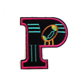 Iron on Patch letter P - fuchsia