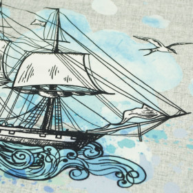 SAILING SHIP - panel single jersey TE210
