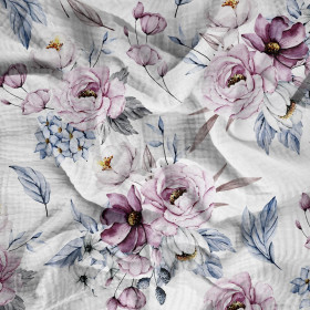 WATERCOLOR BOUQUET Pat. 2 - Cotton muslin