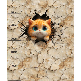 ANIMALS CRACKED wz.5 (cat) - panel (60cm x 50cm) looped knit