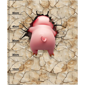 ANIMALS CRACKED wz.5 (piggy2) - panel (60cm x 50cm) brushed knitwear with elastane ITY