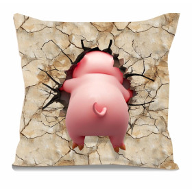 ANIMALS CRACKED wz.5 (piggy2) - panel (60cm x 50cm)  Cotton woven fabric