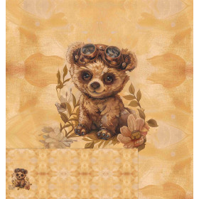 BEAR STEAMPUNK FOREST PAT. 1 - panoramic panel brushed knitwear with elastane ITY (60cm x 155cm)
