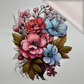 BOUQUET OF FLOWERS WZ.8 - panel (75cm x 80cm) brushed knitwear with elastane ITY