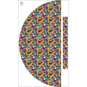 Skirt panel "MAXI" - Viscose jersey/ Butterfly & flowers wz.17