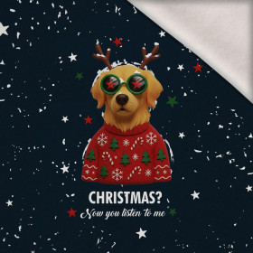 CHRISTMAS DOG PAT. 5 - panel (60cm x 50cm) brushed knitwear with elastane ITY