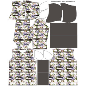 WOMEN’S HOODIE - FLOWER BOUQUET  pat. 3 (gold) - Elastic brushed knit fabric