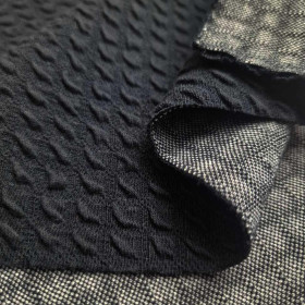 3D knitwear - cotton jacquard/ D-16 BLACK