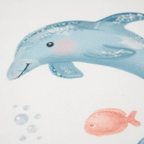 DOLPHIN pat. 3 (MAGICAL OCEAN) - SINGLE JERSEY PANORAMIC PANEL (60cm x 155cm)