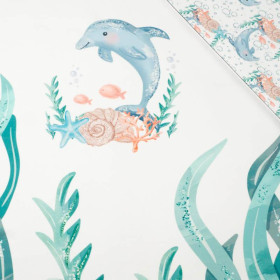 DOLPHIN pat. 3 (MAGICAL OCEAN) - SINGLE JERSEY PANORAMIC PANEL (60cm x 155cm)