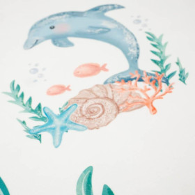 DOLPHIN pat. 3 (MAGICAL OCEAN) - SINGLE JERSEY PANORAMIC PANEL (60cm x 155cm)