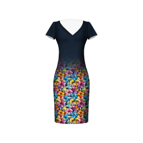 WATER-COLOR FLOWERS pat. 8 - dress panel crepe