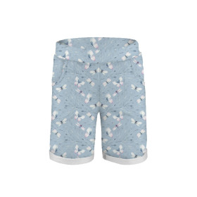 KID`S SHORTS (RIO) - BUTTERFLIES MIX PAT. 3 (WATER-COLOR BUTTERFLIES) - looped knit fabric 