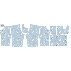 KID`S SHORTS (RIO) - BUTTERFLIES MIX PAT. 3 (WATER-COLOR BUTTERFLIES) - looped knit fabric 