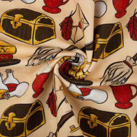 MAGIC MIX PAT. 3 (MAGIC SCHOOL) / beige - looped knit fabric