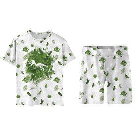 CHILDREN'S PAJAMAS "ADA" - DINOSAUR/ leaves - sewing set