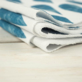 BIG DROPS ( turquoise ) / white - looped knit 
