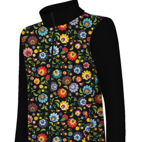 "MAX" CHILDREN'S TRAINING JACKET - LOWICZ FOLKLORE / black - knit with short nap
