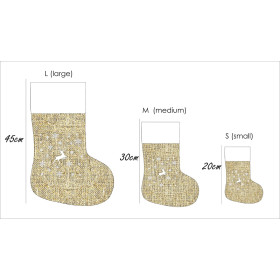 Christmas Stocking Set - DEER AND SNOWF / jute