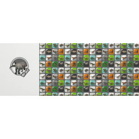 DINO TILES PAT. 4 / Tyrannosaur - Panoramic panel - looped knit fabric with elastane