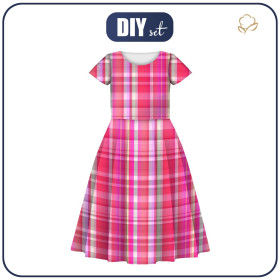 KID'S DRESS "MIA" - PINK CHECK PAT. 3 - sewing set