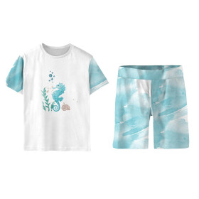 CHILDREN'S PAJAMAS "ADA" - SEA HORSES - sewing set