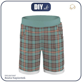 KID`S SHORTS (RIO) - CHECK RETRO - looped knit fabric 