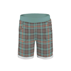 KID`S SHORTS (RIO) - CHECK RETRO - looped knit fabric 