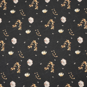 50cm FLOWERS AND LEAVES pat. 1 / graphite  - single jersey 