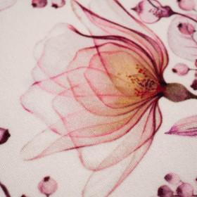 FLOWERS pat. 4 (pink) - looped knit fabric