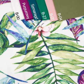 LEAVES AND INSECTS PAT. 2 (TROPICAL NATURE) / white - Waterproof woven fabric